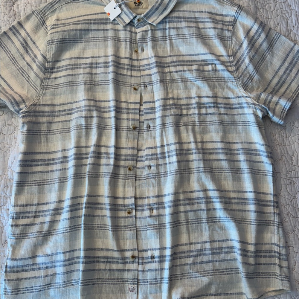 Casual Blue Striped Shirt
